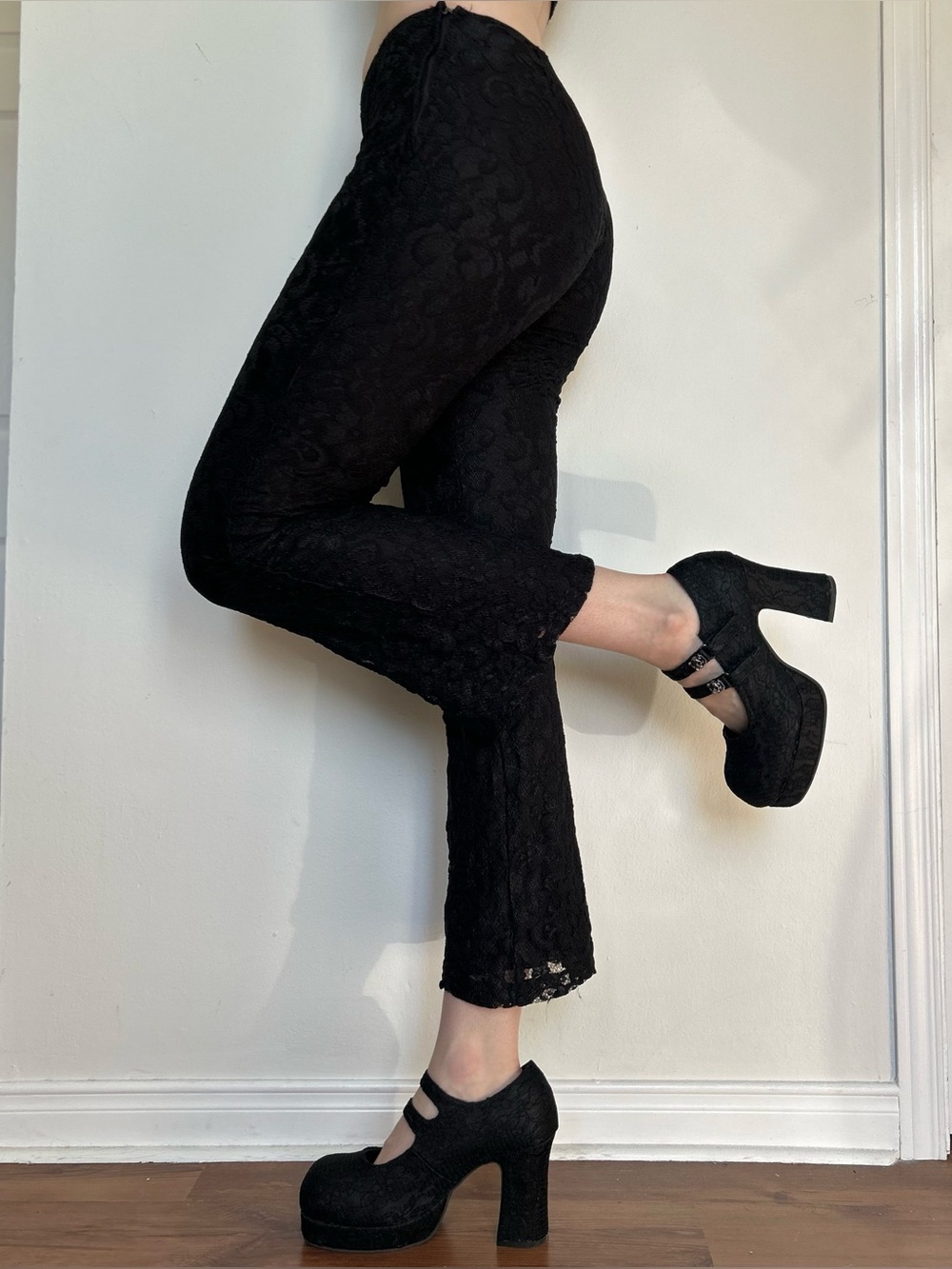 Vintage Whimsygoth Black Lace Pants